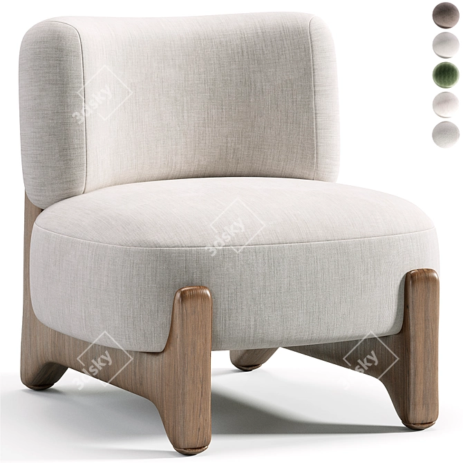 Tobo 2020 Armchair in Cotton 3D model image 4