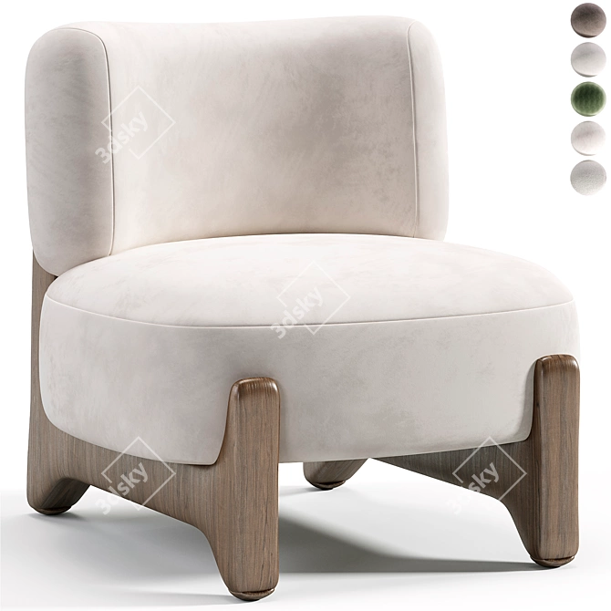 Tobo 2020 Armchair in Cotton 3D model image 5