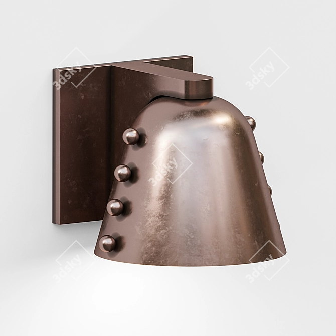 Pewter Gemma Brass Sconce Small 3D model image 1