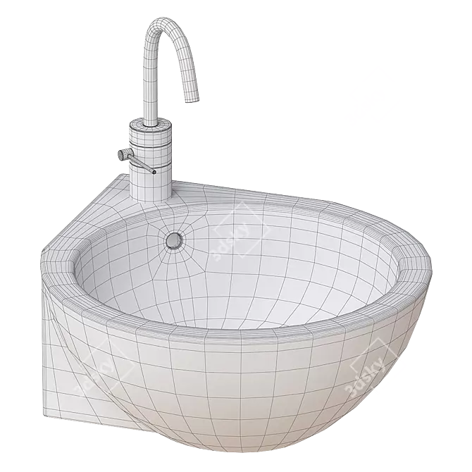 Corner sink Hatria You&Me 3D model image 2