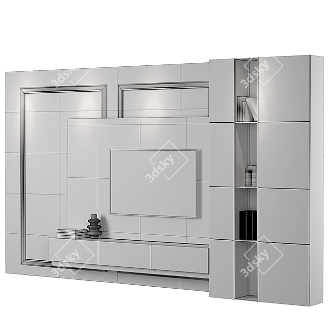 Modern TV Wall Set 12 3D model image 4