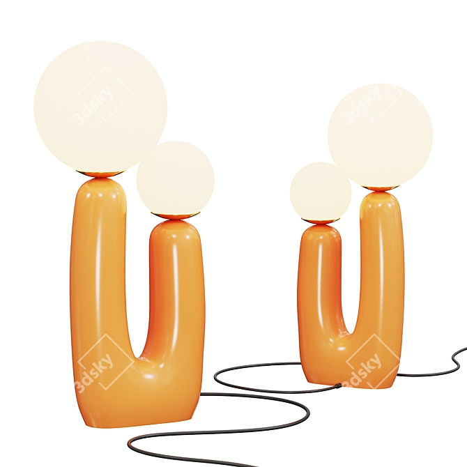 Nordic Designer Orange Finger Lamp 3D model image 1