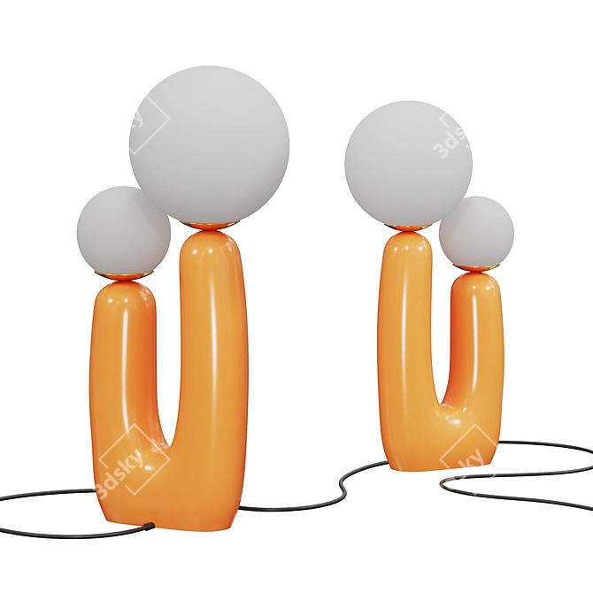 Nordic Designer Orange Finger Lamp 3D model image 2