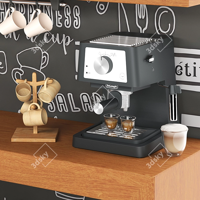 Modern Cafe Furniture Set 3D model image 4