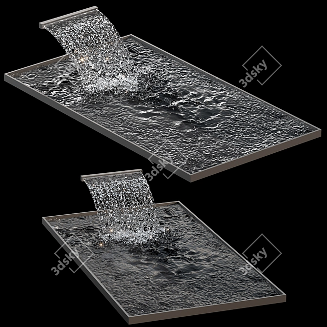 Elegant Cascading Water Fountain 3D model image 1