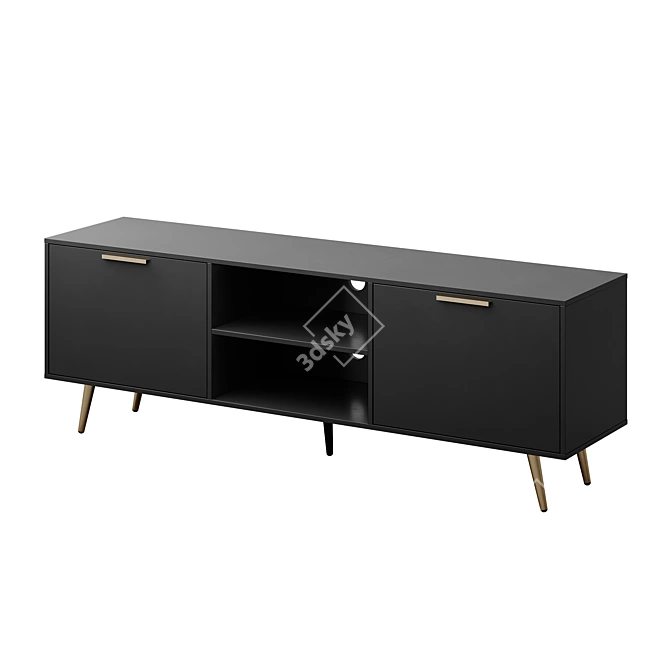 INDIO Black & Gold TV Cabinet 3D model image 4