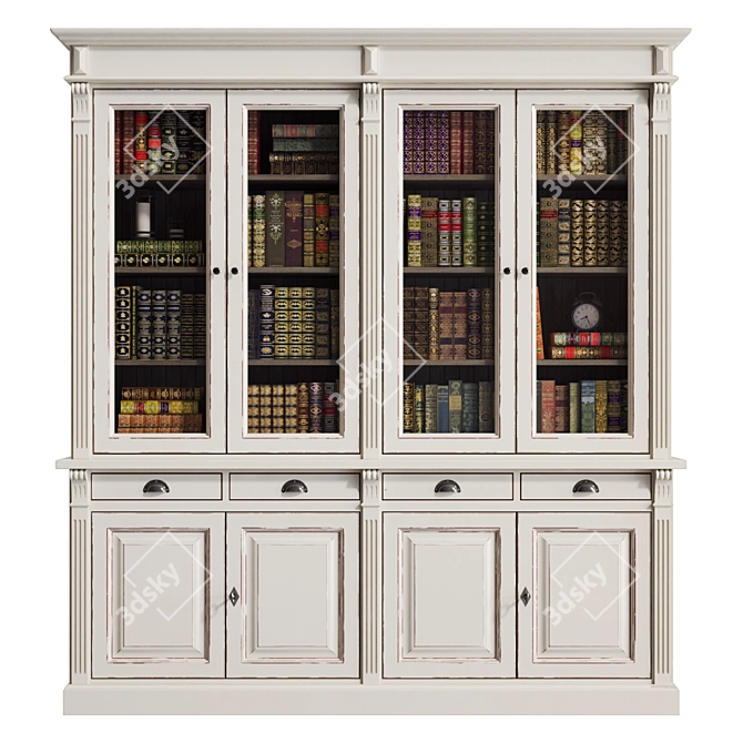 French Provincial Bookcases Set 3D model image 1