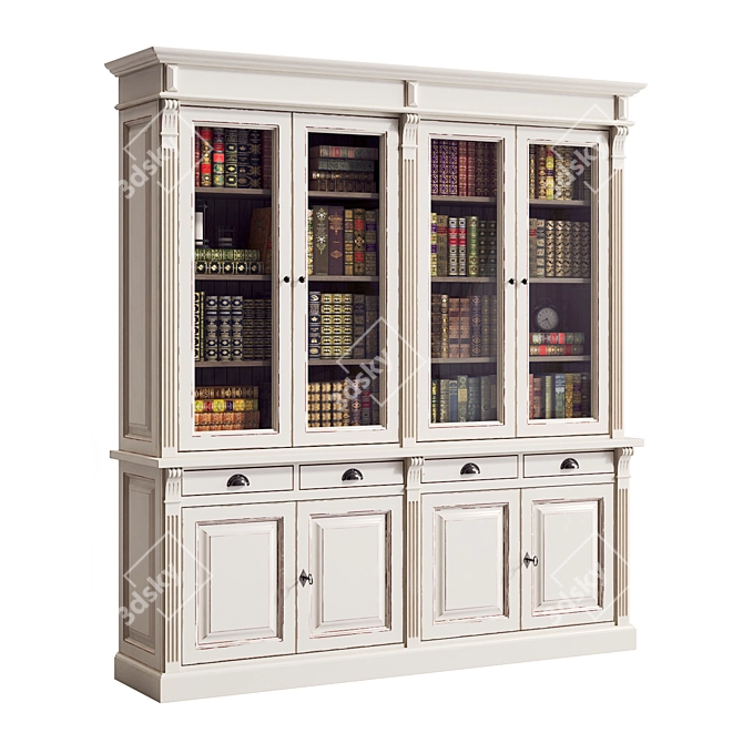 French Provincial Bookcases Set 3D model image 2