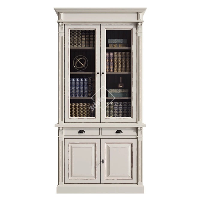 French Provincial Bookcases Set 3D model image 3