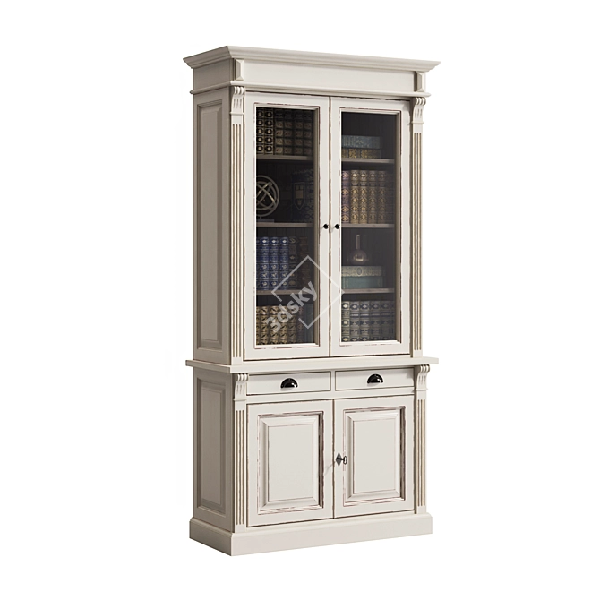 French Provincial Bookcases Set 3D model image 4