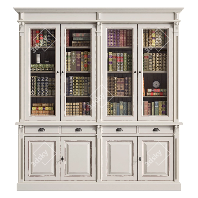 French Provincial Bookcases Set 3D model image 10