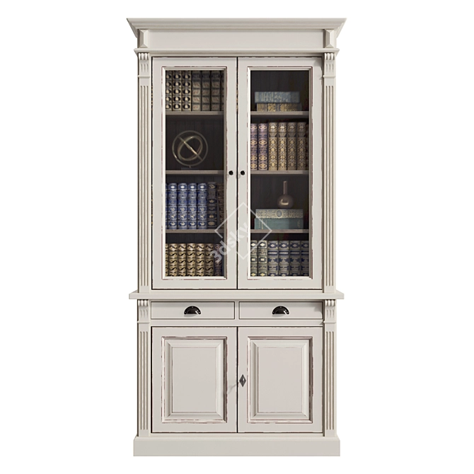 French Provincial Bookcases Set 3D model image 12