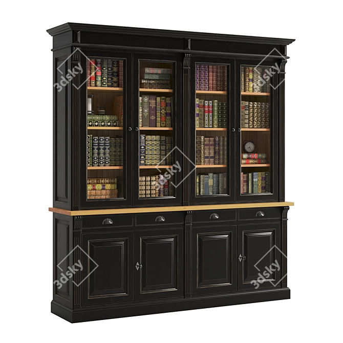 French Provincial Bookcases Set 3D model image 13