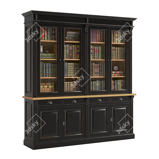 French Provincial Bookcases Set 3D model image 17