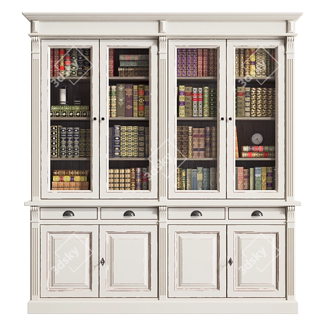 French Provincial Bookcases Set 3D model image 20