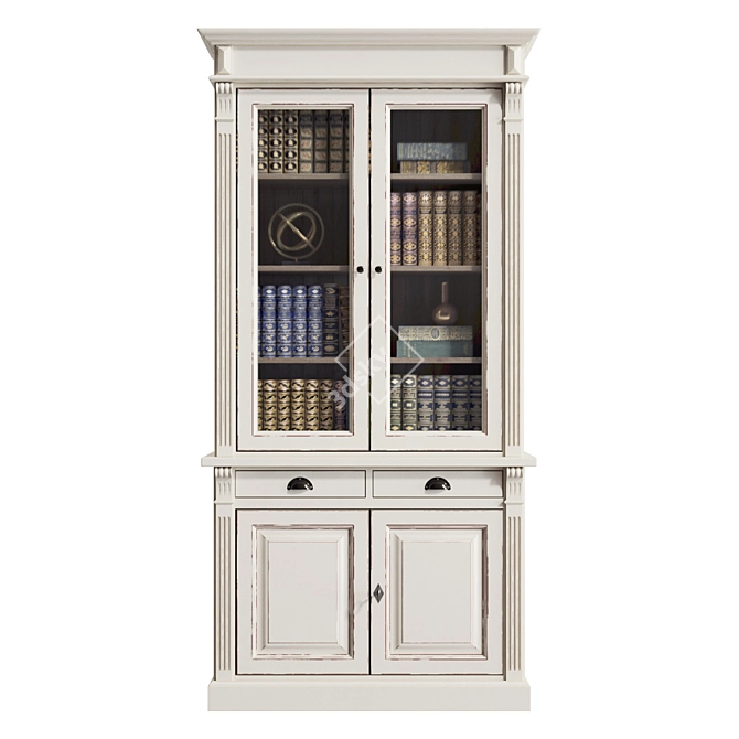 French Provincial Bookcases Set 3D model image 21