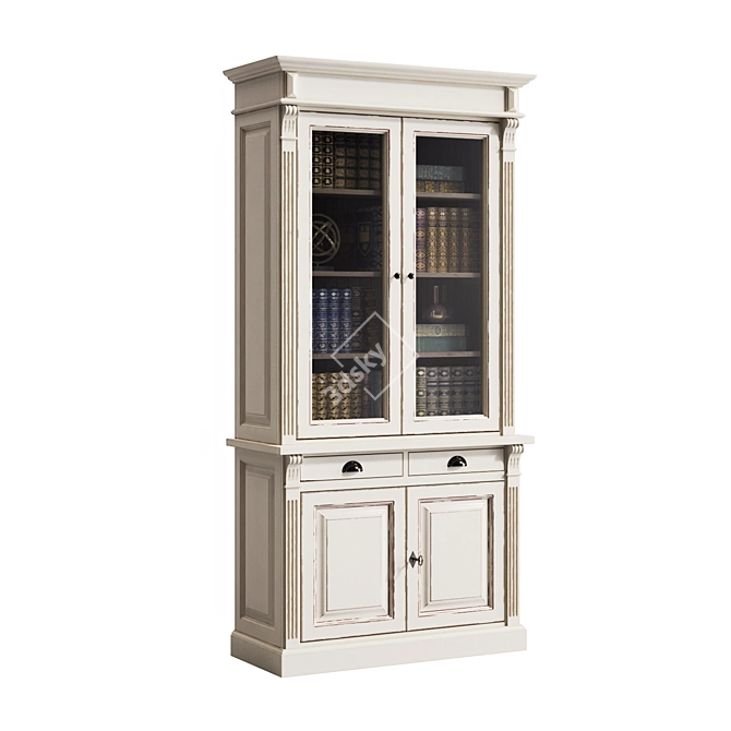 French Provincial Bookcases Set 3D model image 22