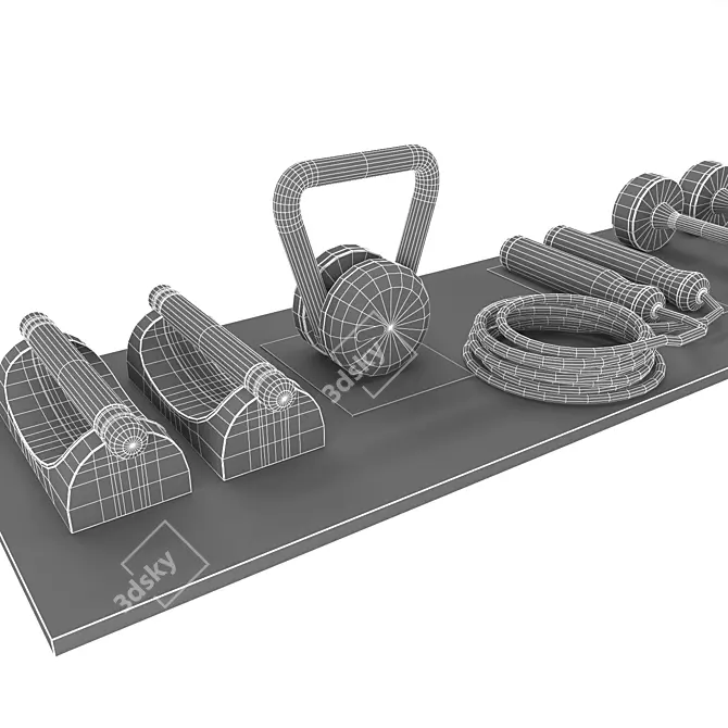 Pent Home Gym Equipment 3D model image 4