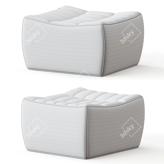 Contemporary N701 Footstool Ethnicraft 3D model image 3