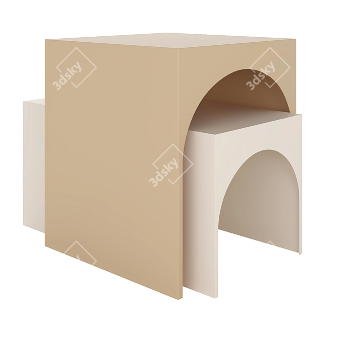 Minimalist Arch Table - S/L 3D model image 3