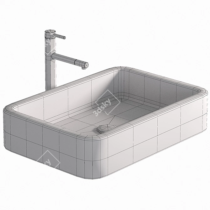 Modern White Vessel Sink-KB776 3D model image 2