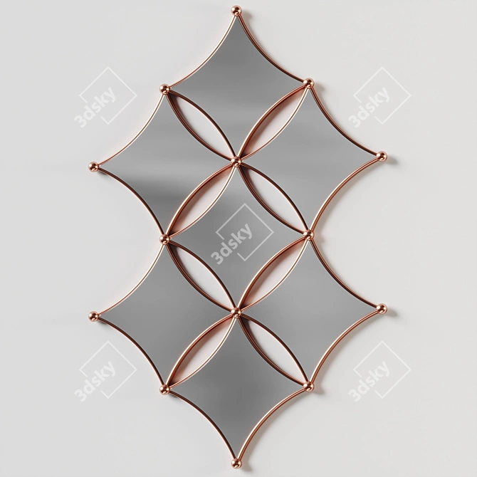 Geometric Gold Rhombus Mirror 3D model image 2