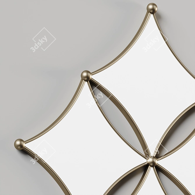 Geometric Gold Rhombus Mirror 3D model image 3