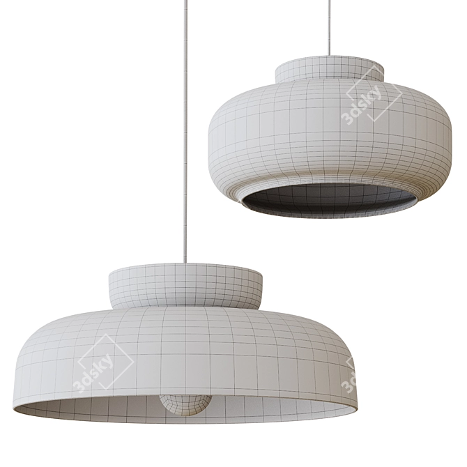 Maracana Ceramic Glass Pendant Light 3D model image 4