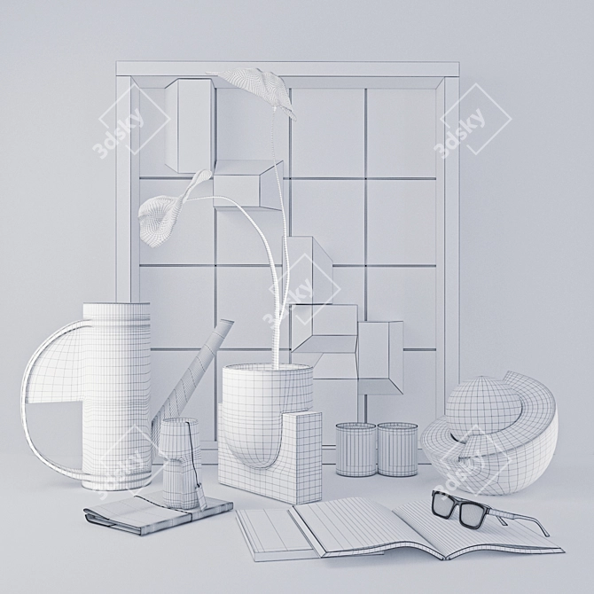 Modern Decor Set by Ted Larsen 3D model image 4