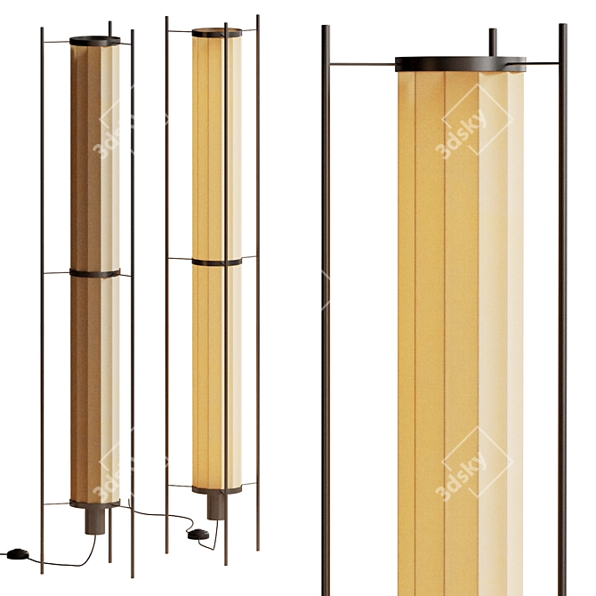 Modern Metal Floor Lamp Design 3D model image 1