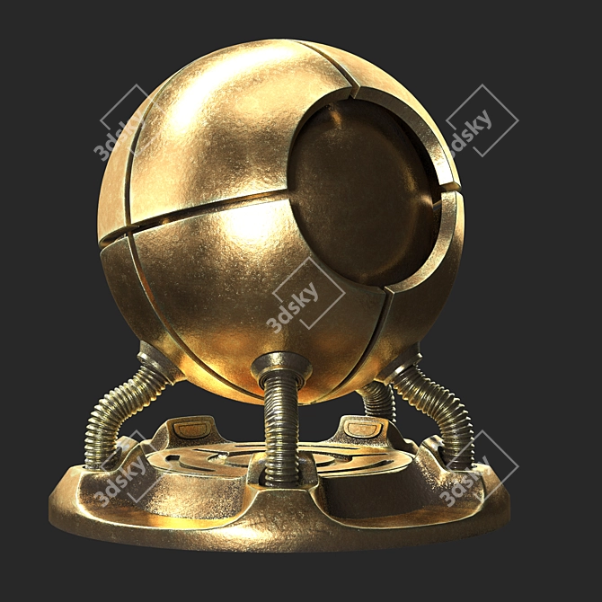 Vray Brass Procedural Material Kit 3D model image 2