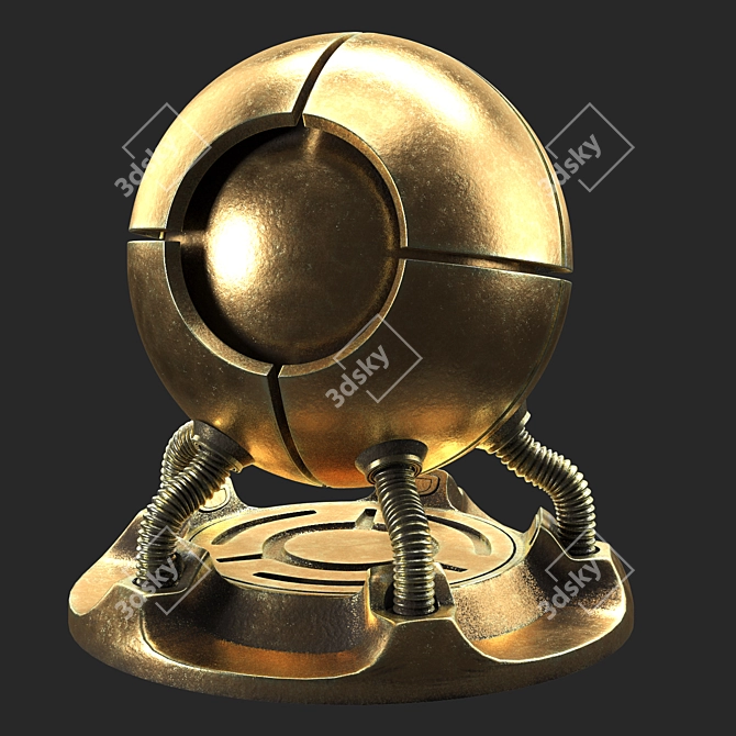 Vray Brass Procedural Material Kit 3D model image 3