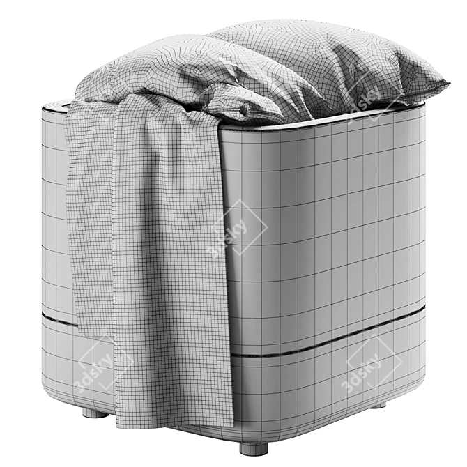 Elegant Laundry Basket Set 3D model image 6