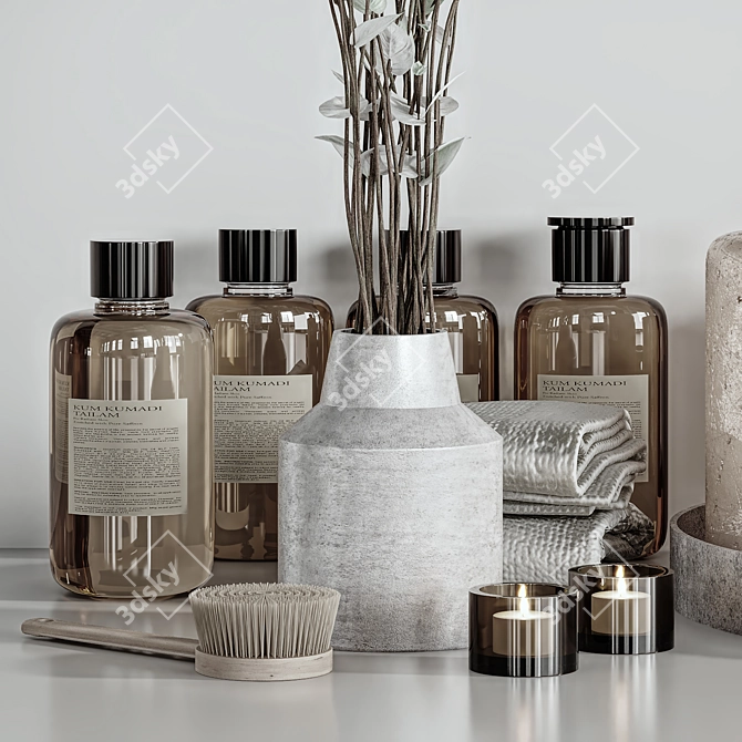 Modern Bathroom Accessories Set 3D model image 3