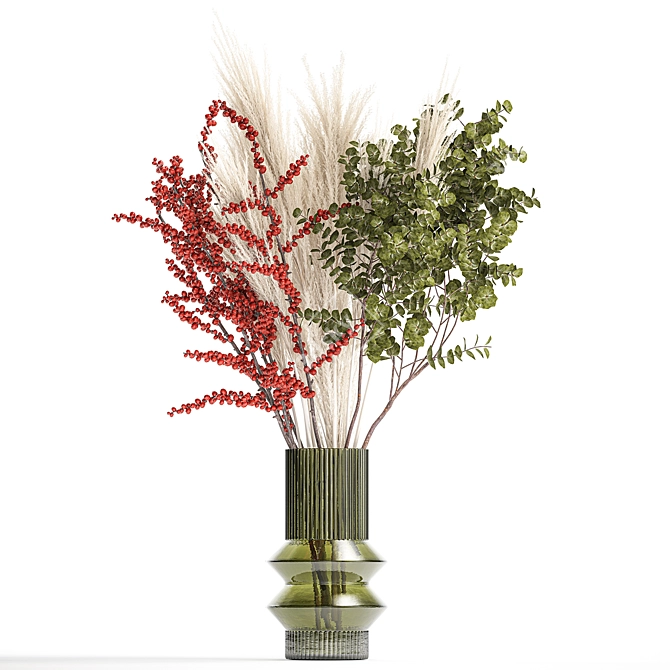 Luxury Dried Floral Arrangement 3D model image 6