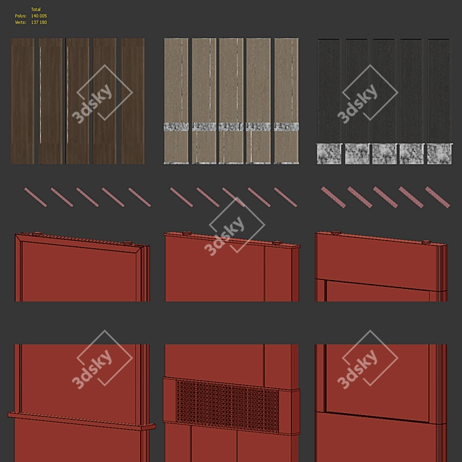 Space Zoning Room Divider Set 3D model image 6