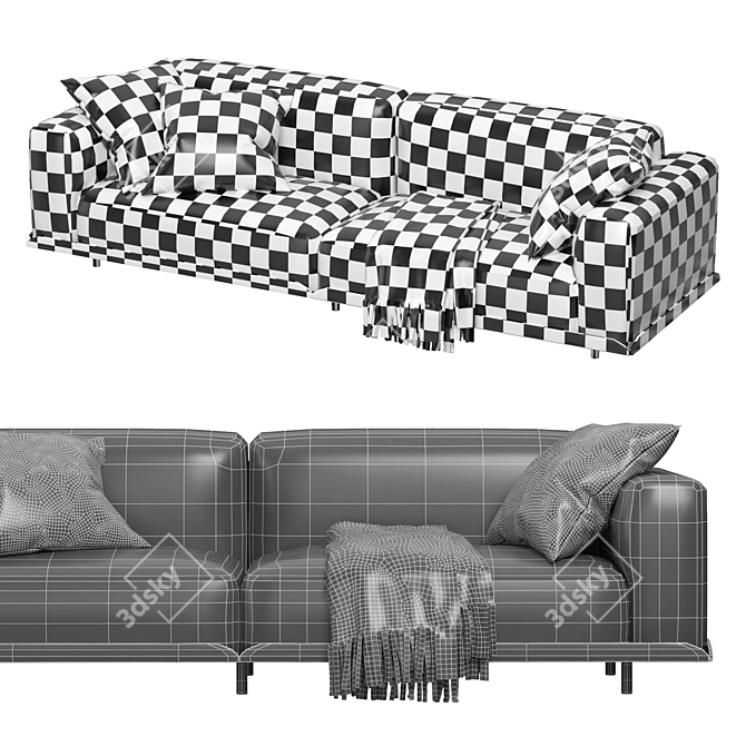  Arflex Modern L-Shaped Couch 3D model image 4