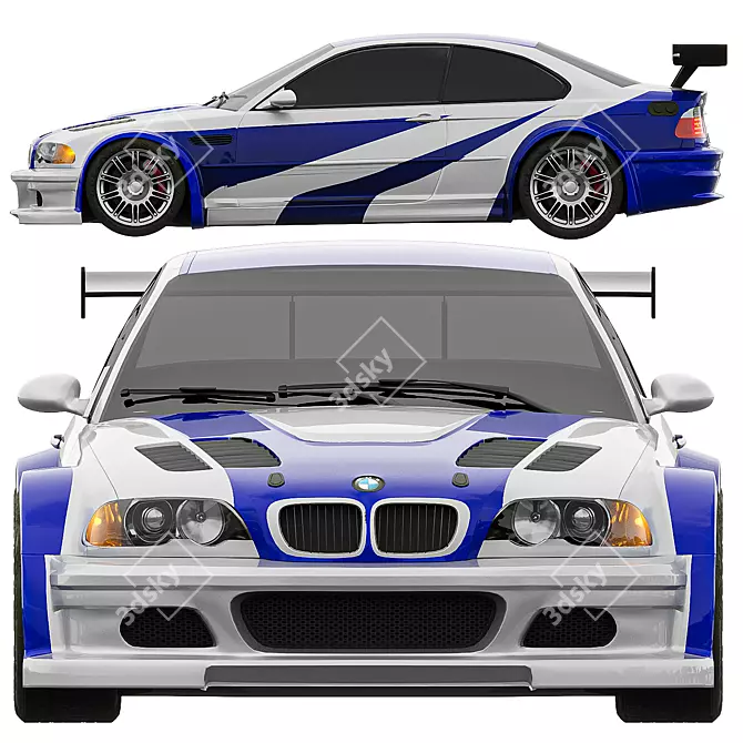 BMW M3 GTR NFS 3D Model 3D model image 2