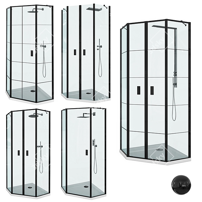 Sleek Radaway Shower Enclosures 3D model image 2