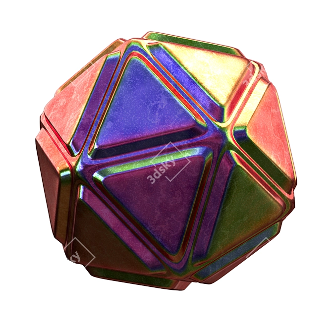 Rainbow Metal Procedural Material 3D model image 3