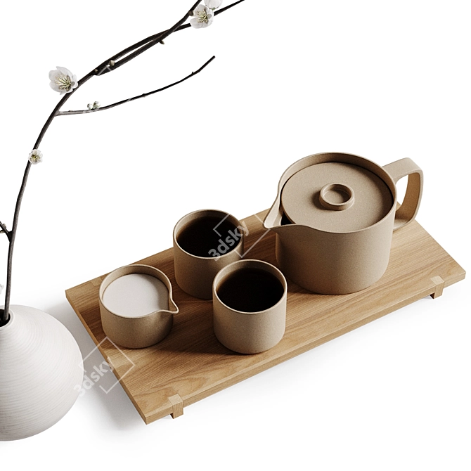 Japanese Style Decor Set "Hasami 3D model image 5