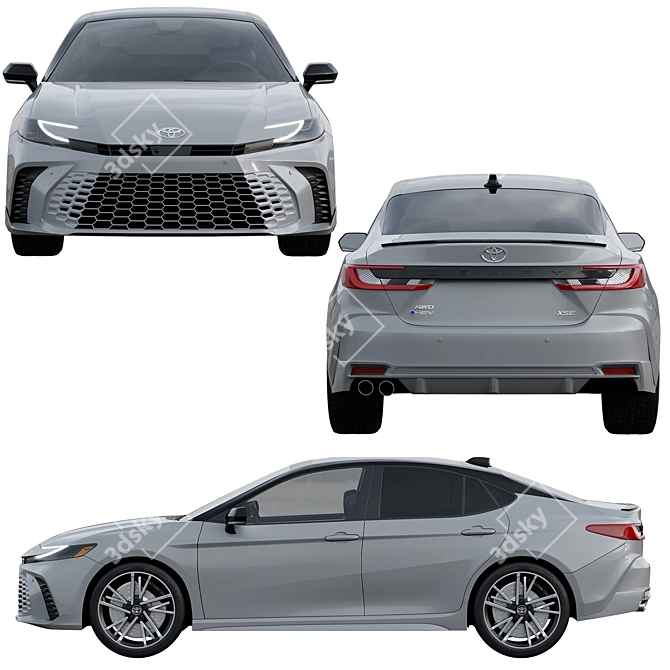 Toyota Camry Hybrid 2025: Versatile Elegance 3D model image 2