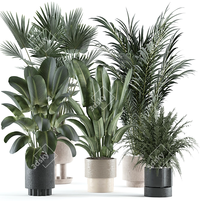 Industrial Style Indoor Plant Model 3D model image 1