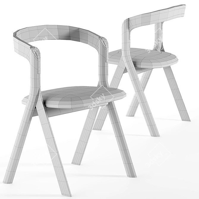 Sleek Modern DIVERGE Chair 3D model image 3