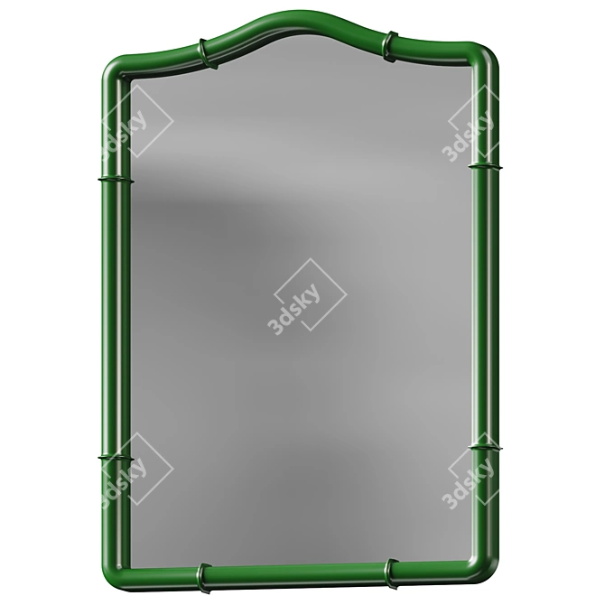 Modern Bamboo Wall Mirror 3D model image 1