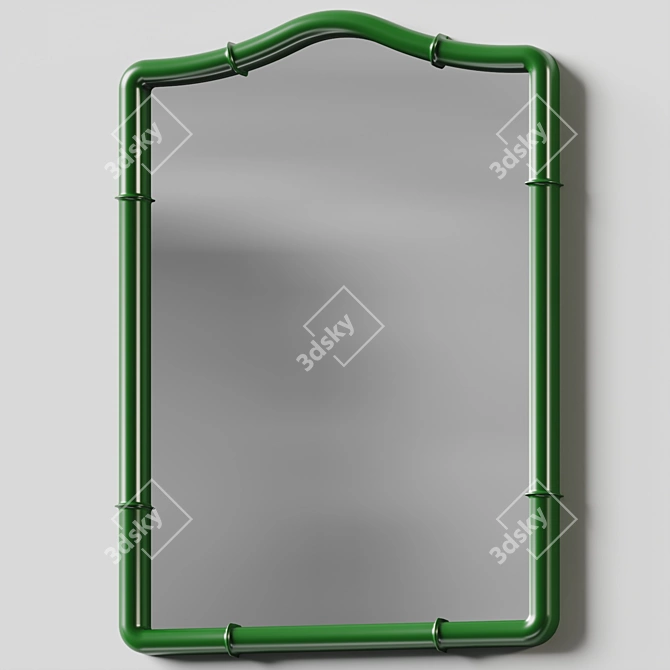 Modern Bamboo Wall Mirror 3D model image 2