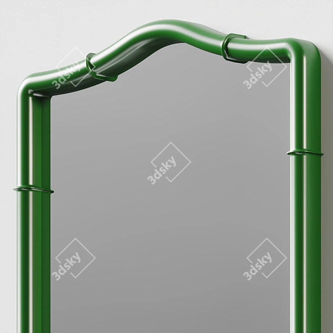 Modern Bamboo Wall Mirror 3D model image 3