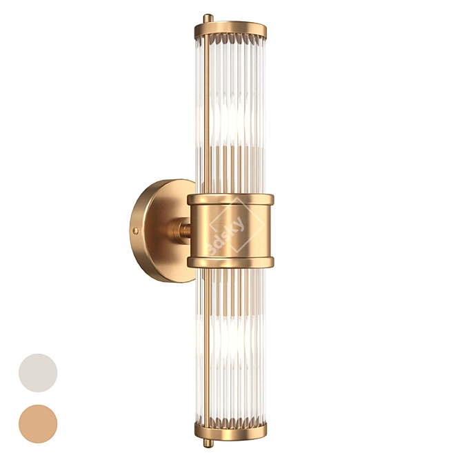 Elegant Nickel Wall Light 3D model image 1