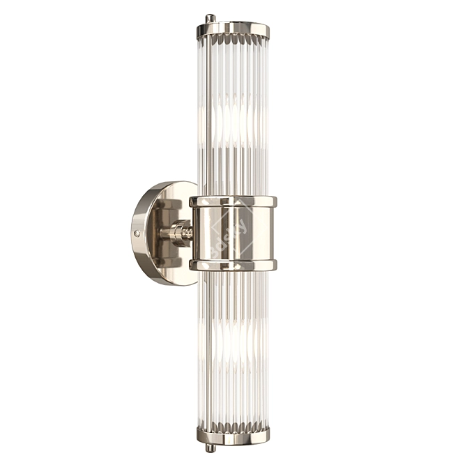 Elegant Nickel Wall Light 3D model image 2