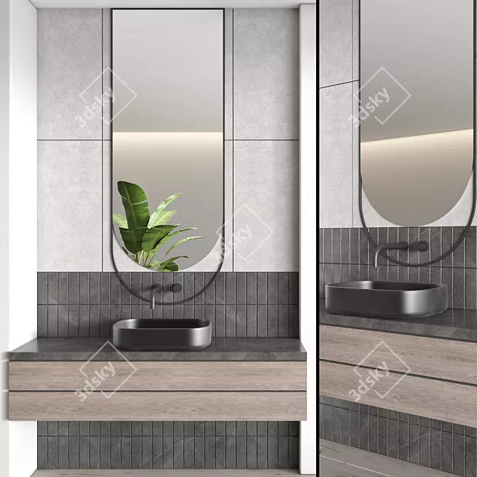 Modern Bathroom Furniture Set 112 3D model image 1